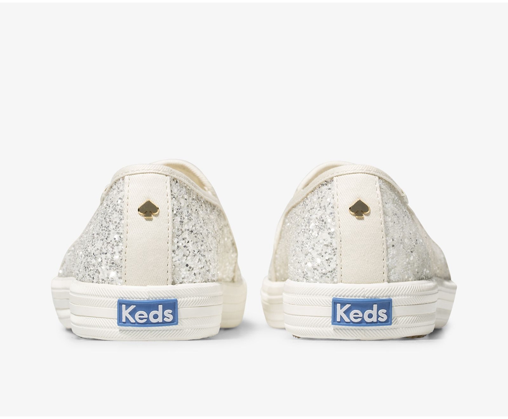 Slip Ons Keds Femme Blanche - Kate Spade New York Double Decker Glitter - 294-DPIJUR